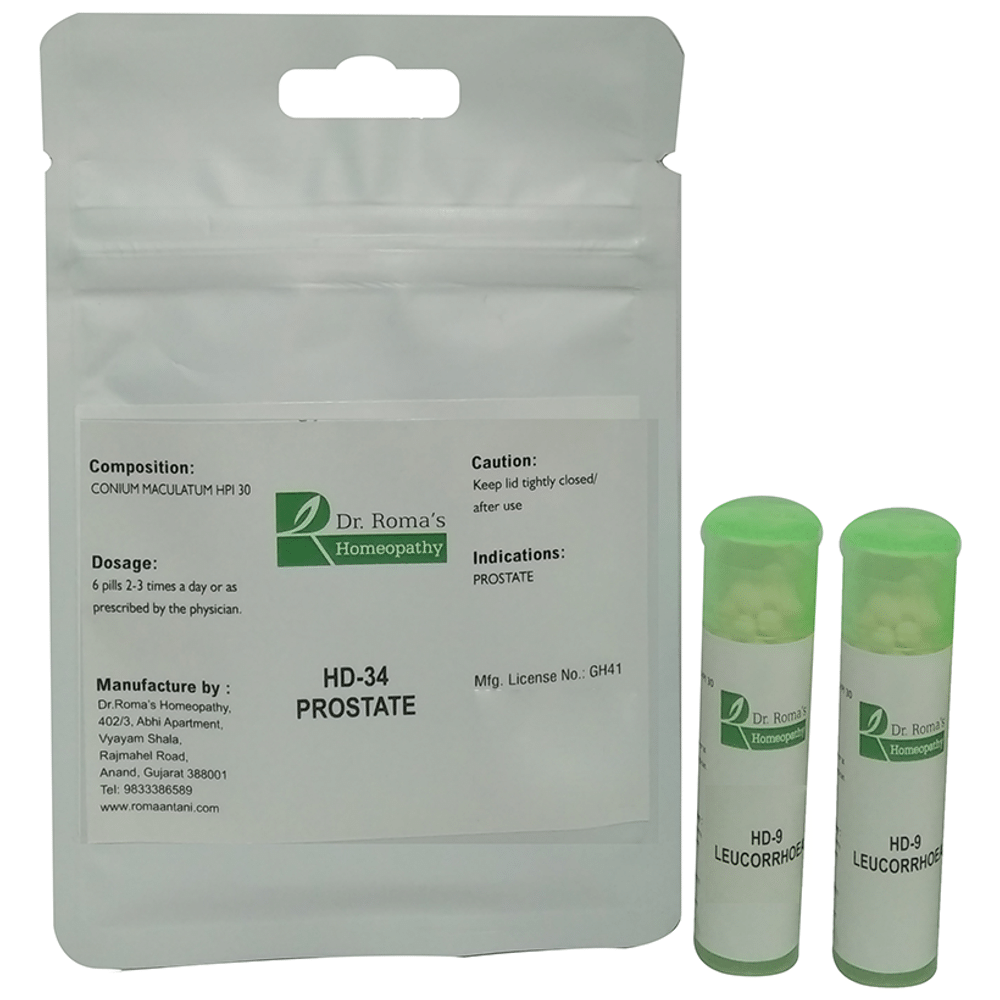 Dr. Romas Homeopathy HD-34 Prostate, 2 Bottles of 2 Dram