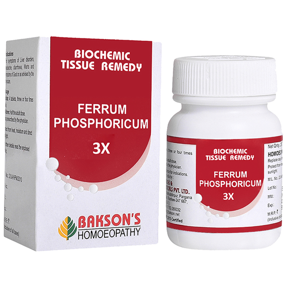 Bakson's Homeopathy Ferrum Phosphoricum Biochemic Tablet 3X