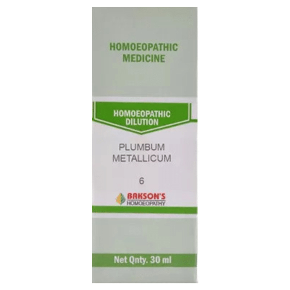 Bakson's Homeopathy Plumbum Metallicum Dilution 6 CH