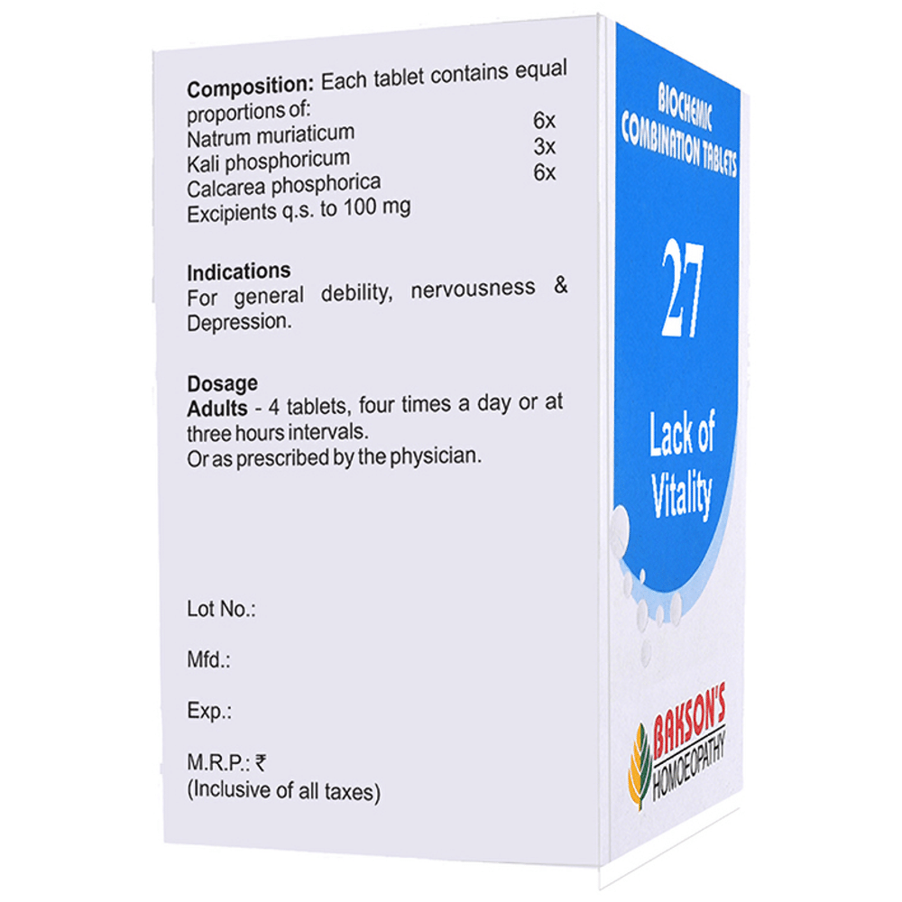 Bakson's Homeopathy Biocombination 27 Tablet