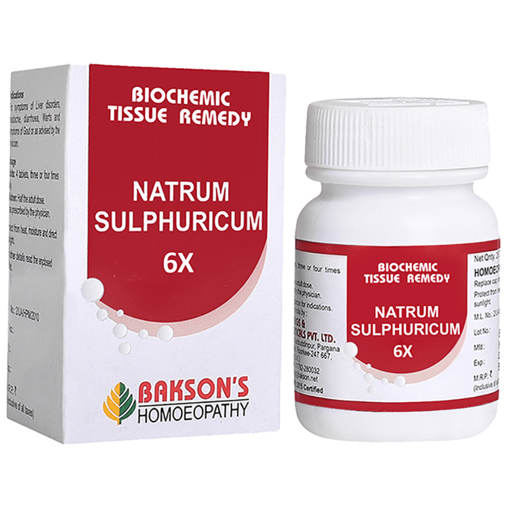 Bakson's Homeopathy Natrum Sulphuricum Biochemic Tablet 6X