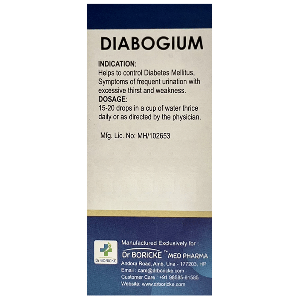 Dr Boricke Diabogium Oral Drops