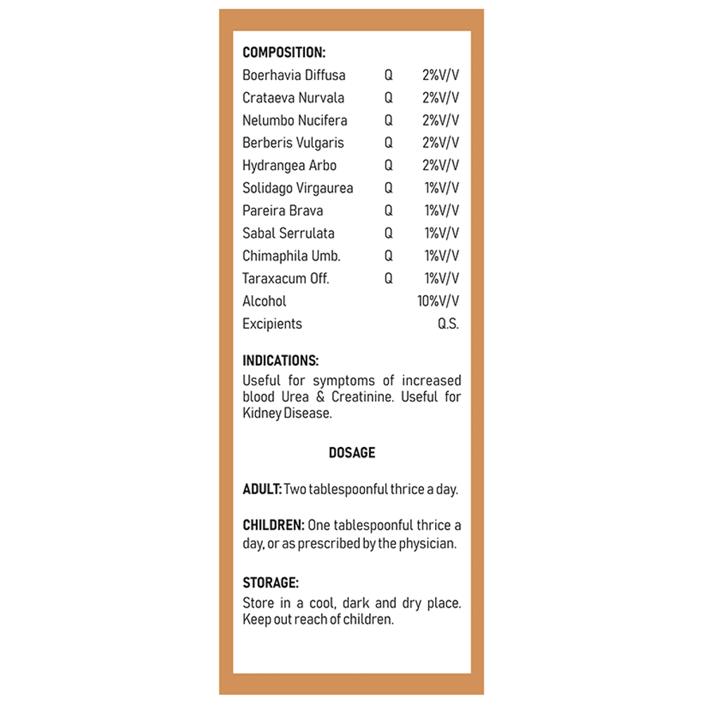 Dr Kushwah's H 8B Urea & Creatinine Syrup Sugar Free