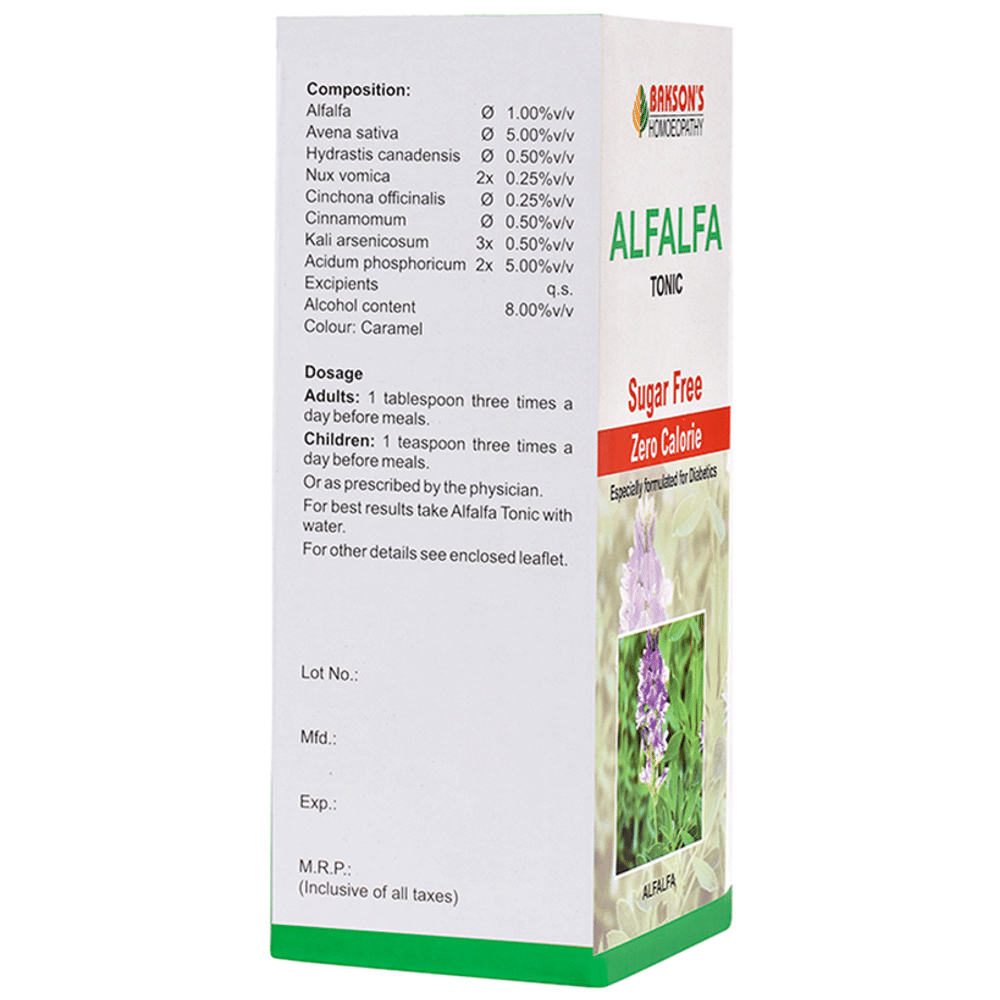 Bakson's Homeopathy Alfalfa Tonic Sugar Free