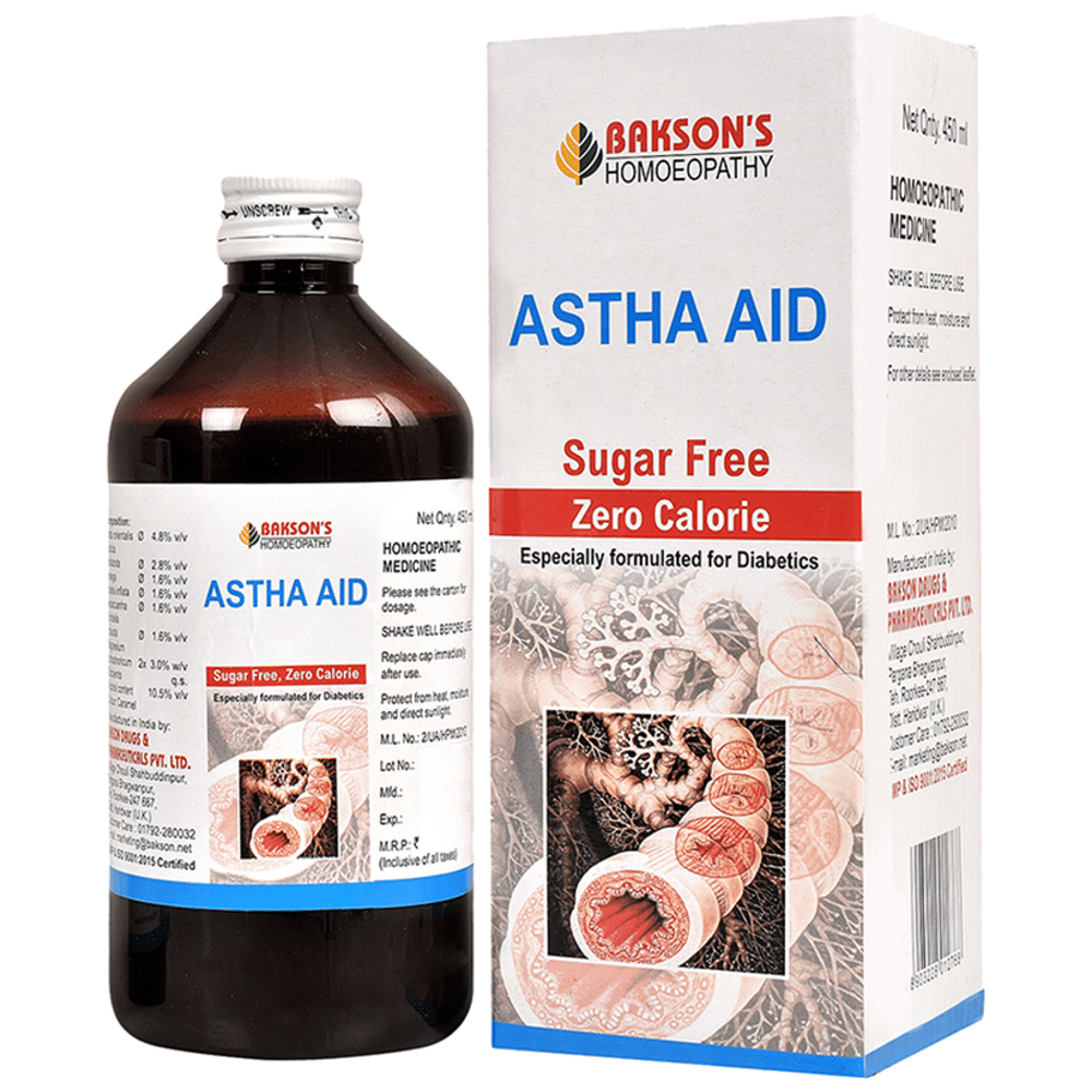 Bakson's Homeopathy Astha Aid Syrup Sugar Free