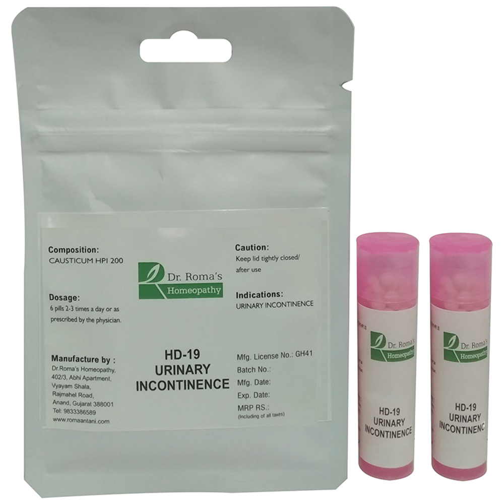 Dr. Romas Homeopathy HD-19 Urinary Incontinence, 2 Bottles of 2 Dram