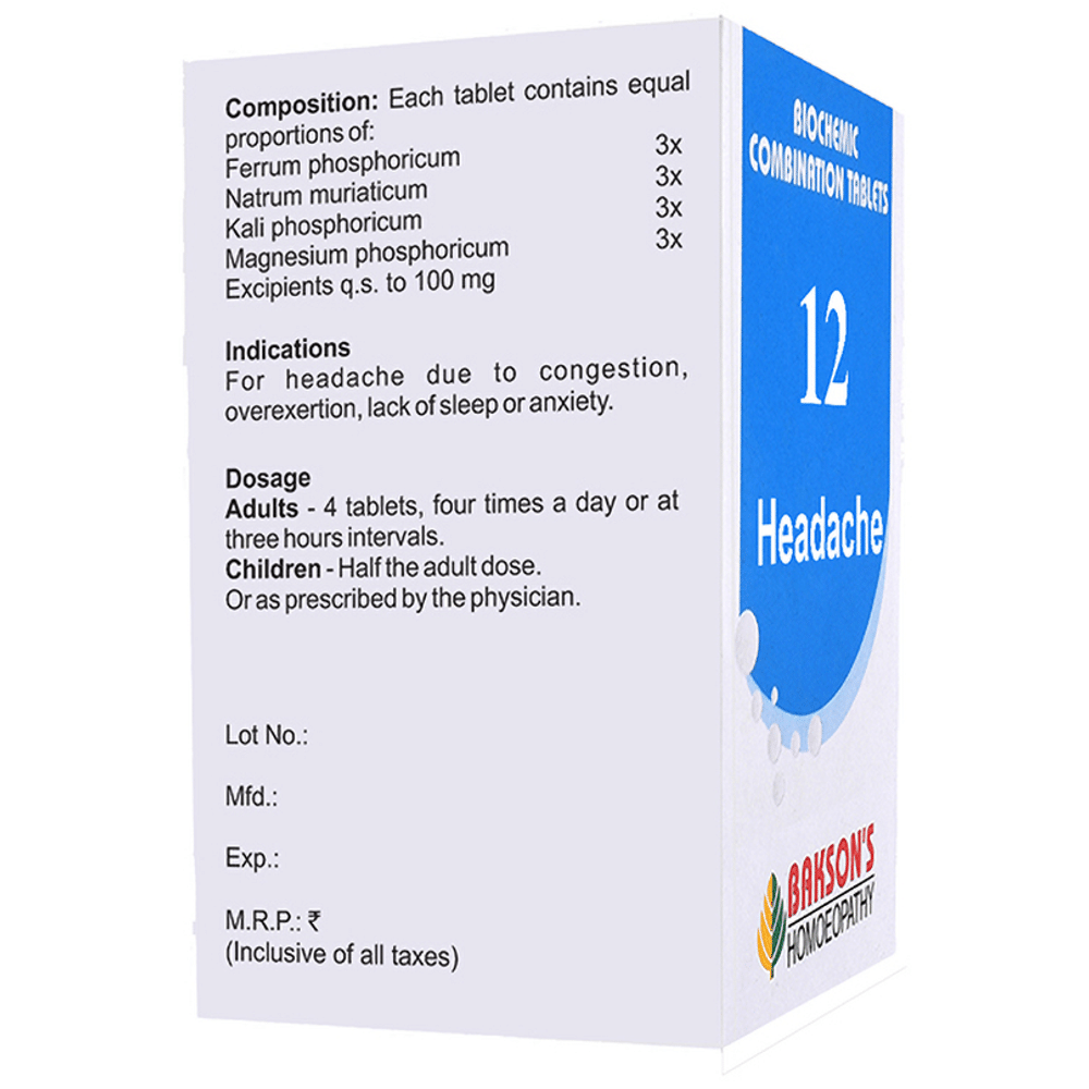 Bakson's Homeopathy Biocombination 12 Tablet