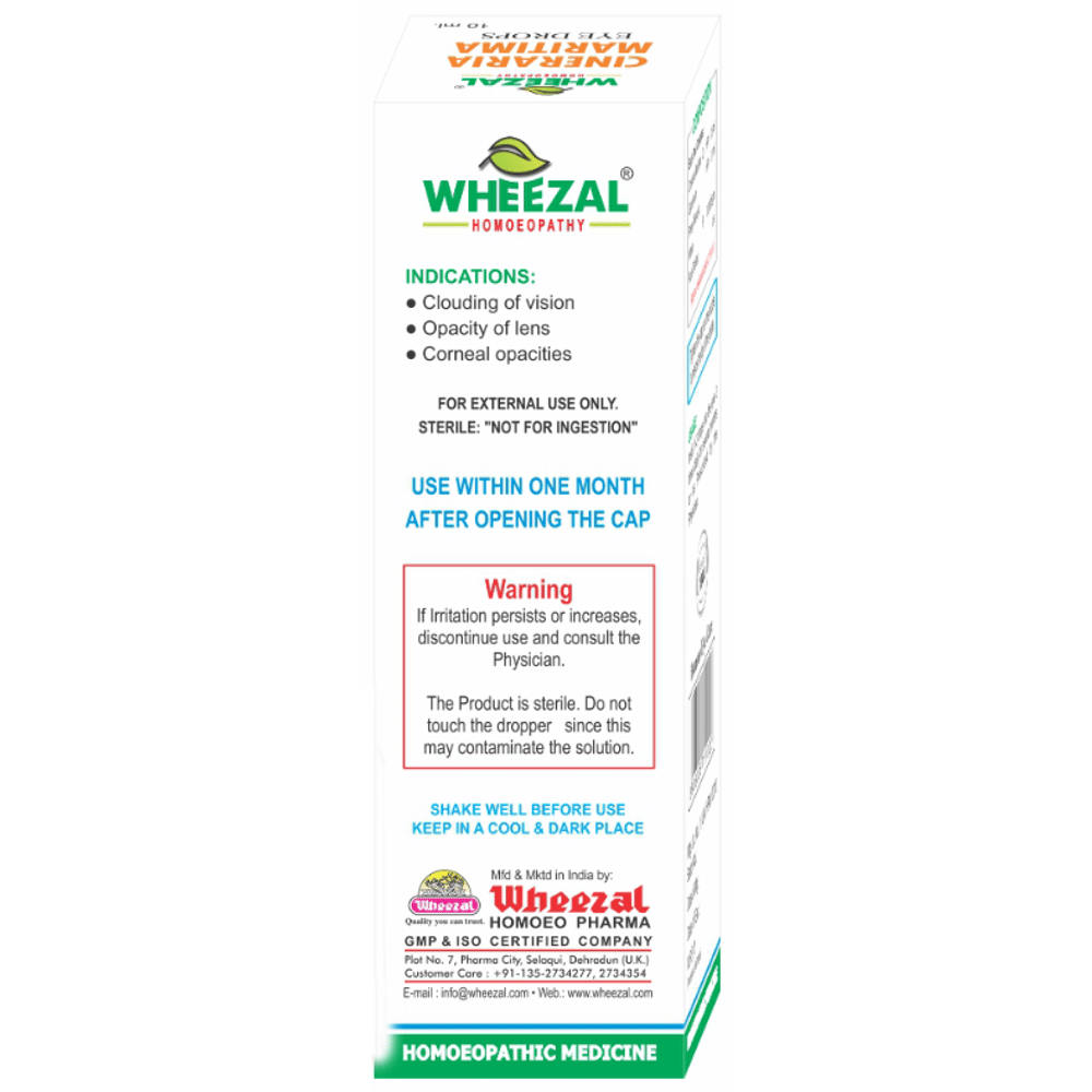 Wheezal Cineraria Maritima Eye Drop Without Alcohol