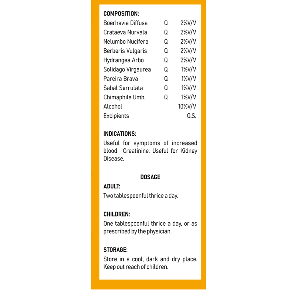 Dr Kushwah's H 8A Creatinine Syrup Sugar Free