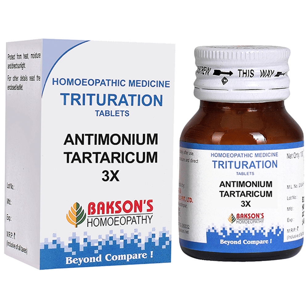 Bakson's Homeopathy Antimonium Tartaricum Trituration Tablet 3X