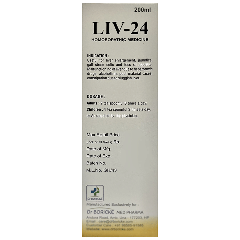 Dr Boricke Liv-24 Syrup