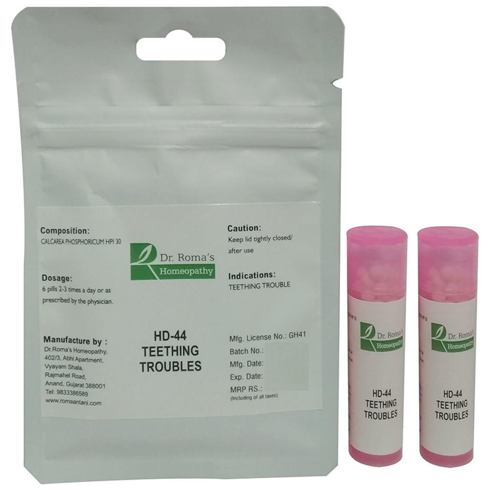 Dr. Romas Homeopathy HD-44 Teething Troubles, 2 Bottles of 2 Dram