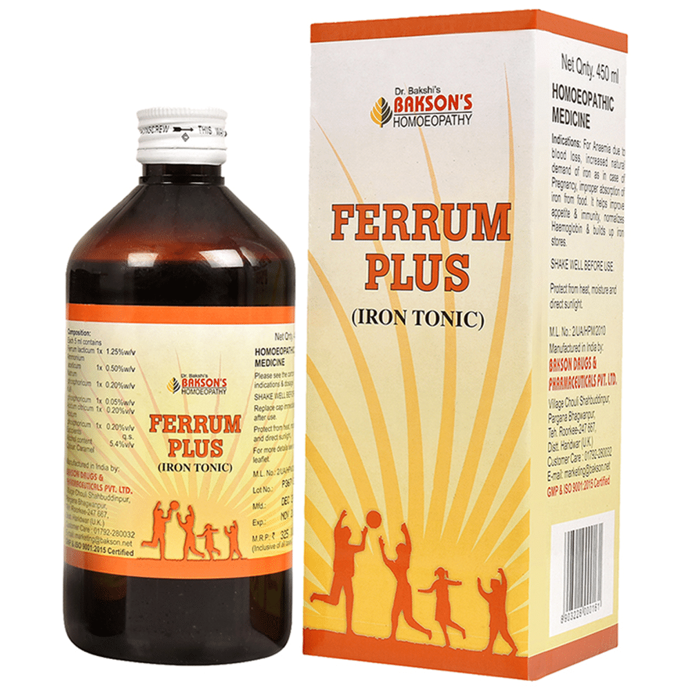 Bakson's Homeopathy Ferrum Plus Iron Tonic Sugar Free