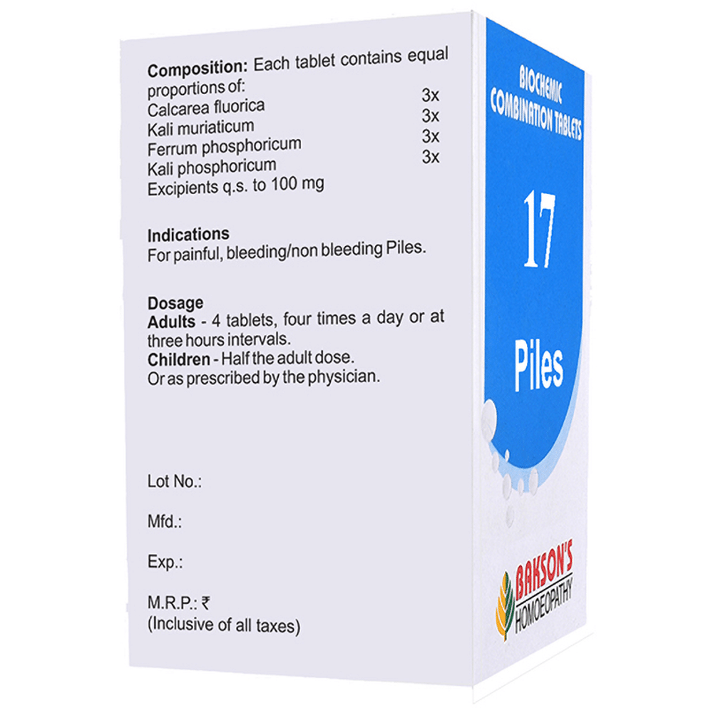 Bakson's Homeopathy Biocombination 17 Tablet