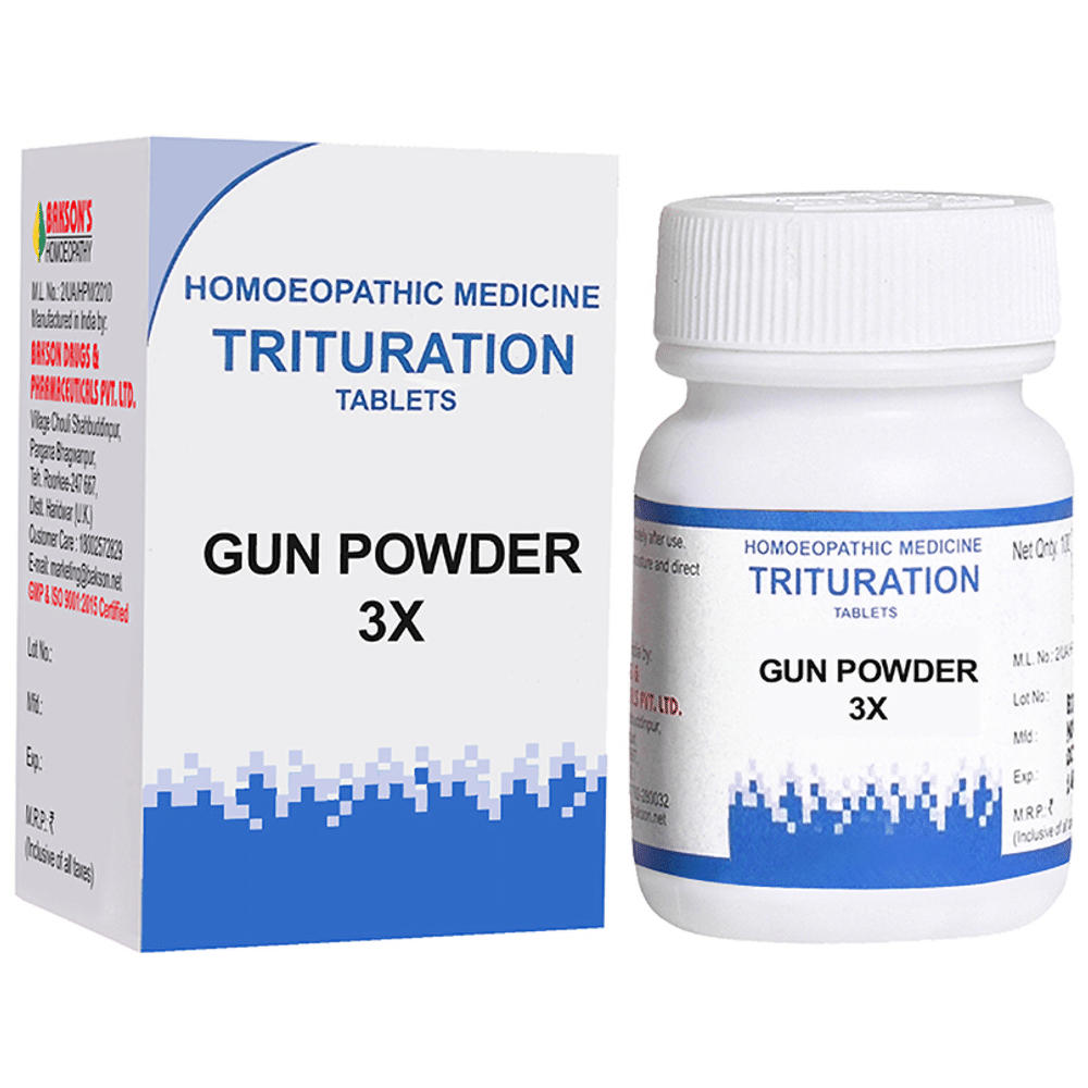 Bakson's Homeopathy Gun Powder Trituration Tablet 3X