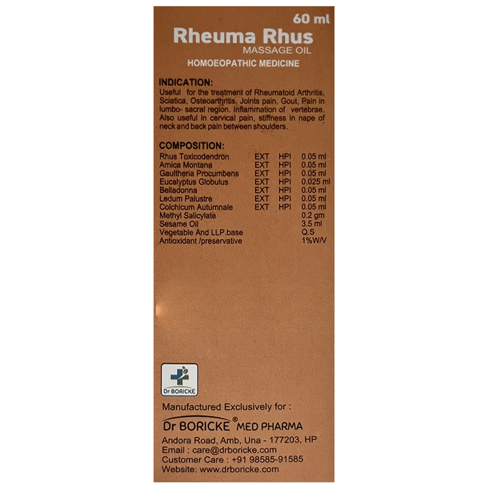 Dr Boricke Rheuma Rhus Oil