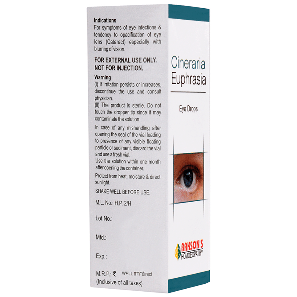 Bakson's Homeopathy Cineraria Euphrasia Eye Drop