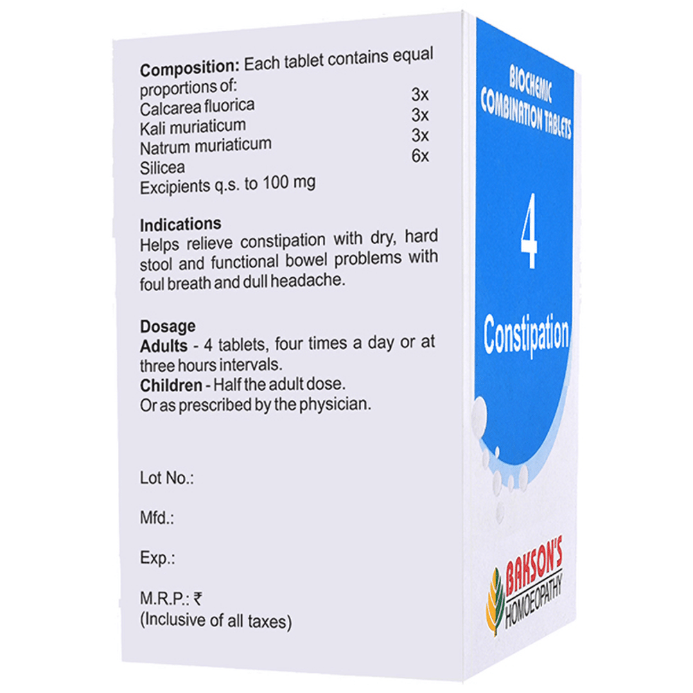 Bakson's Homeopathy Biocombination 4 Tablet