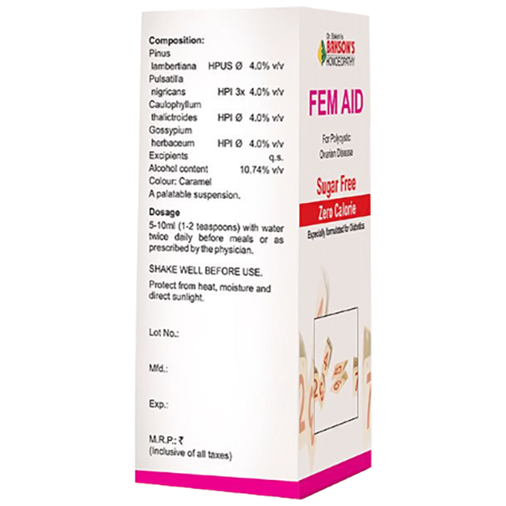 Bakson's Homeopathy Fem Aid Syrup Sugar Free