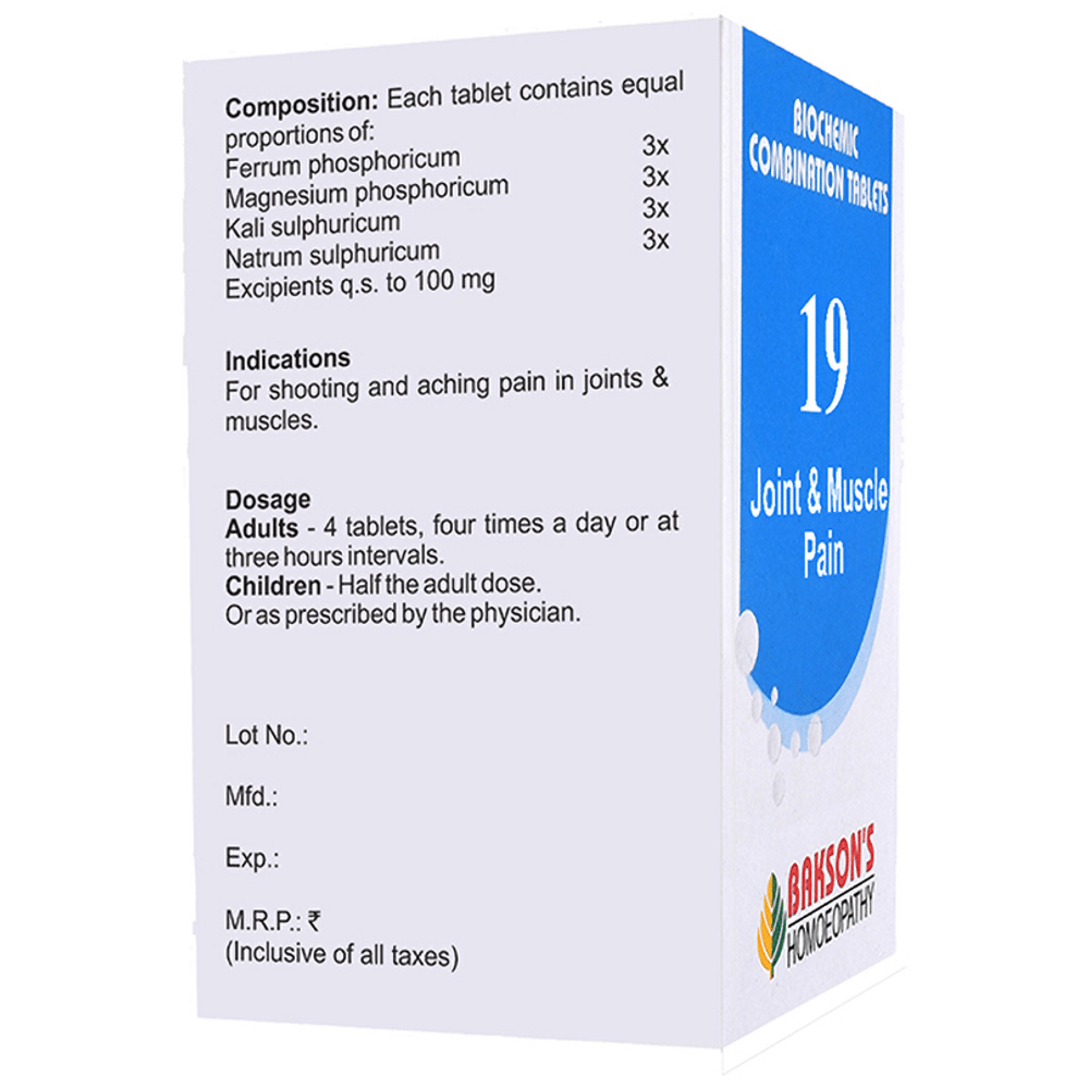 Bakson's Homeopathy Biocombination 19 Tablet