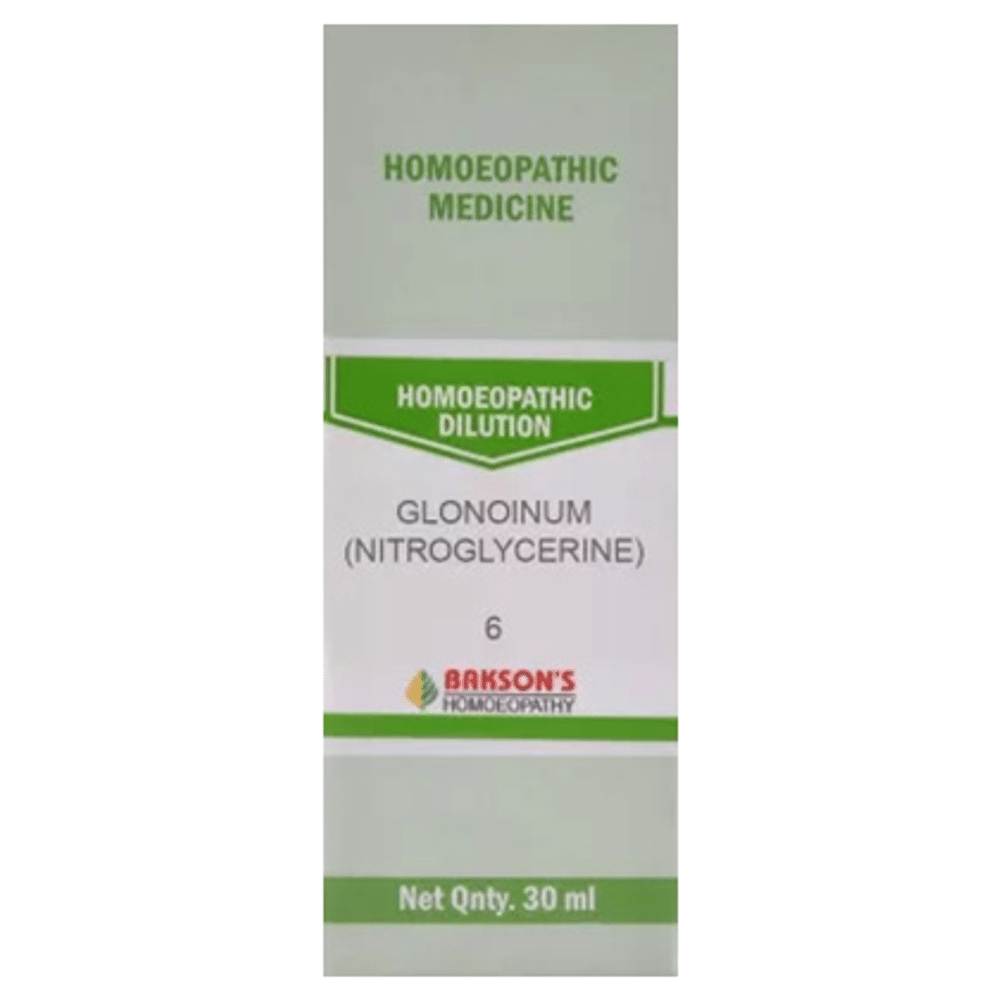 Bakson's Homeopathy Glonoinum (Nitroglycerine) Dilution 6 CH