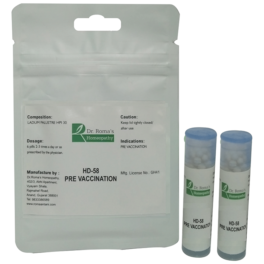 Dr. Romas Homeopathy HD-58 Pre Vaccination, 2 Bottles of 2 Dram