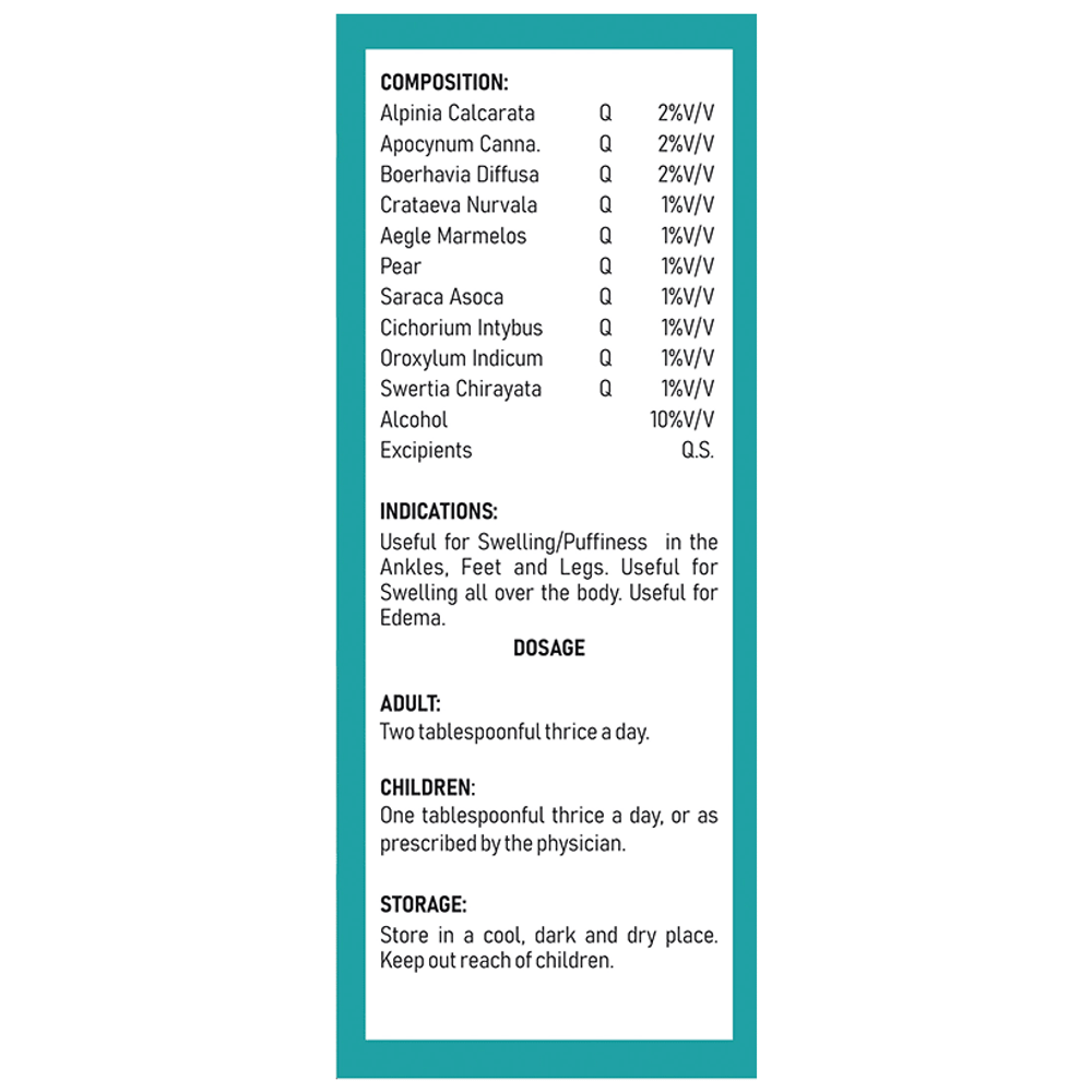 Dr Kushwah's H3 Edema Syrup Sugar Free