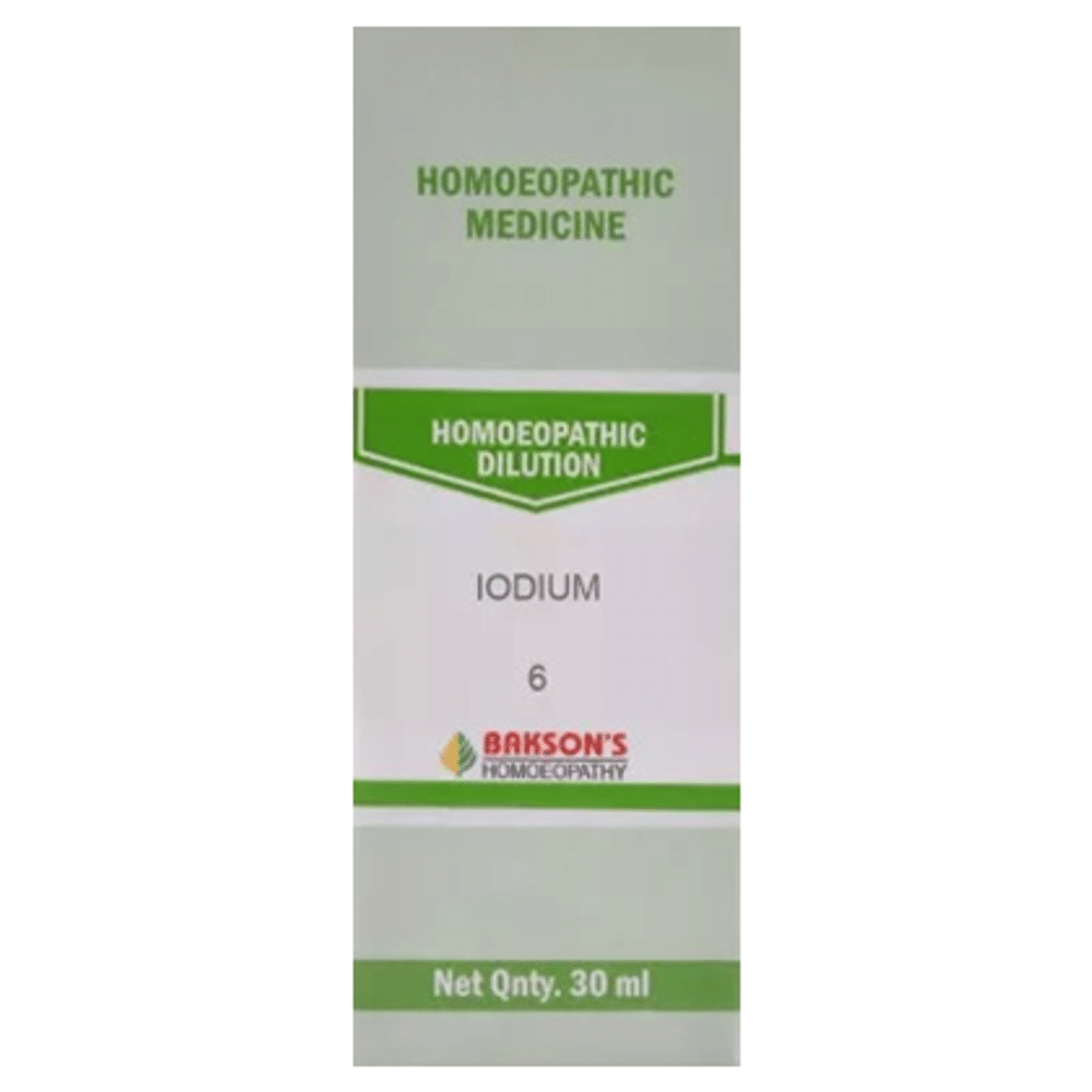 Bakson's Homeopathy Iodium Dilution 6 CH