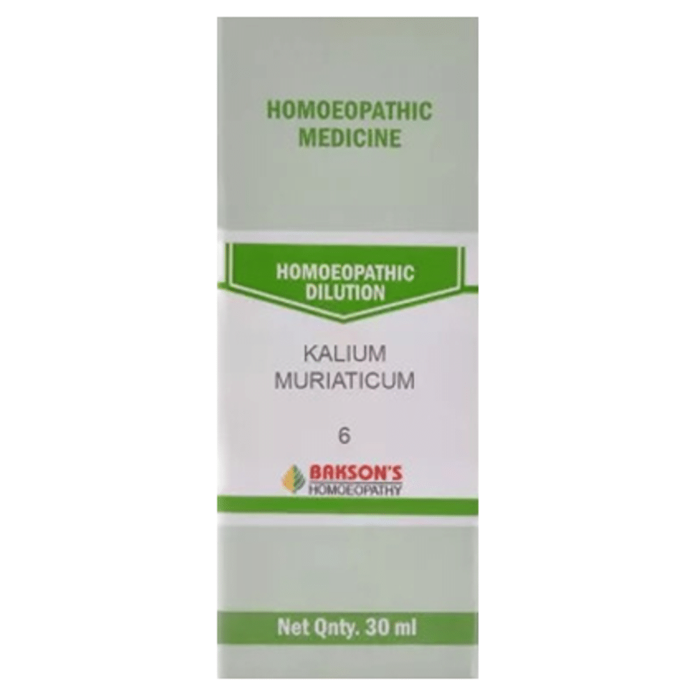 Bakson's Homeopathy Kalium Muriaticum Dilution 6 CH