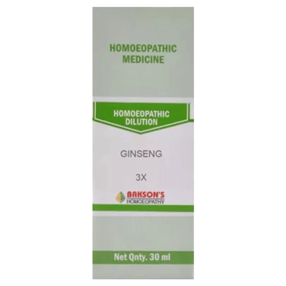 Bakson's Homeopathy  Ginseng Dilution 3X