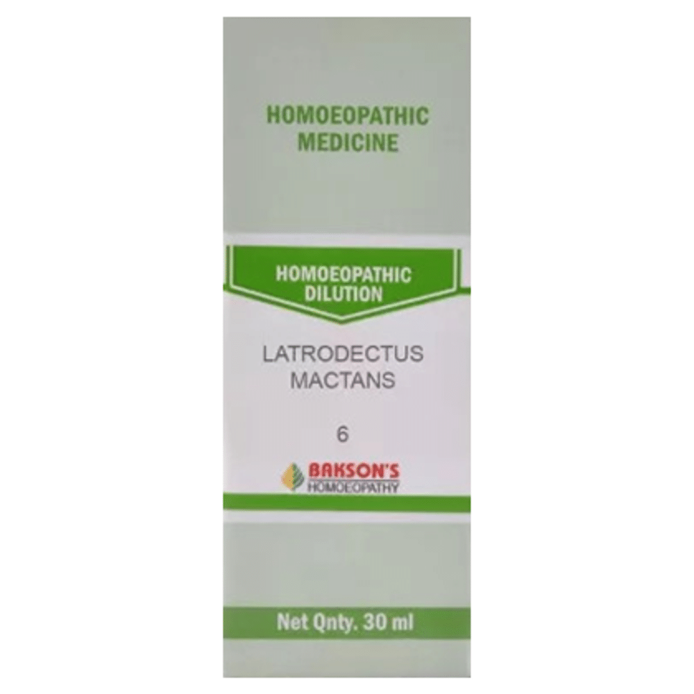 Bakson's Homeopathy Latrodectus Mactans Dilution 6 CH