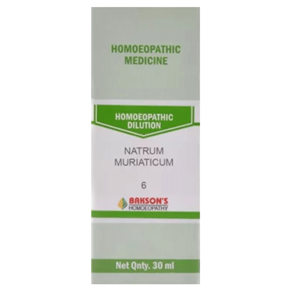 Bakson's Homeopathy Natrum Muriaticum Dilution 6 CH