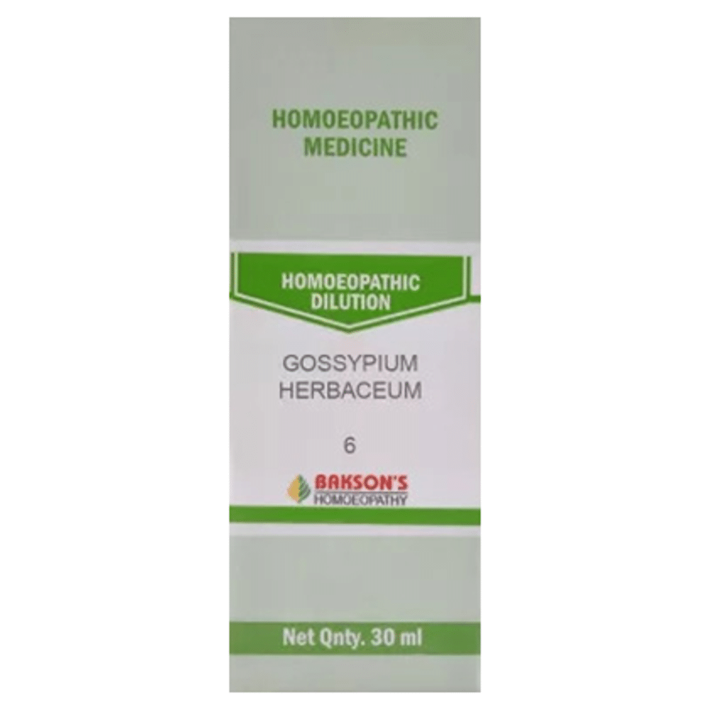 Bakson's Homeopathy Gossypium Herbaceum Dilution 6 CH