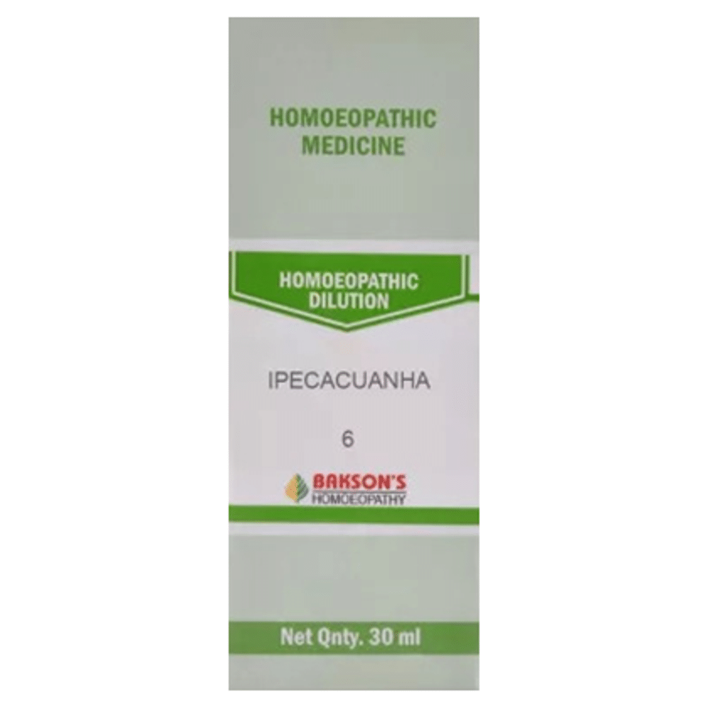 Bakson's Homeopathy Ipecacuanha Dilution 6 CH