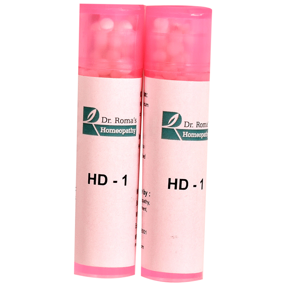 Dr. Romas Homeopathy HD 1 for Hair fall, 2 Bottles of 2 Dram