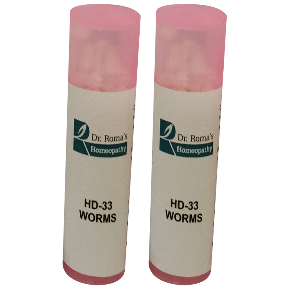 Dr. Romas Homeopathy HD-33 Worms, 2 Bottles of 2 Dram