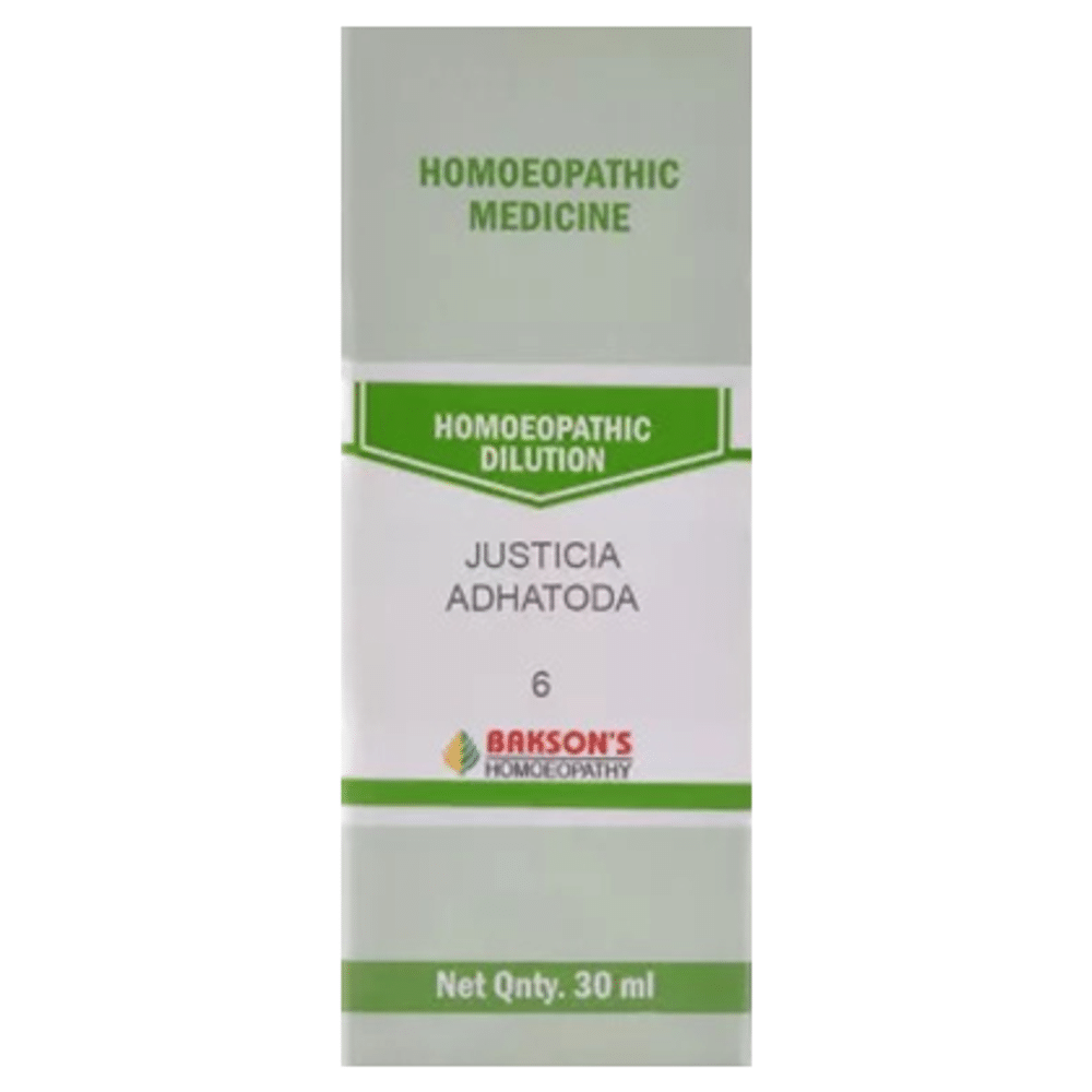 Bakson's Homeopathy Justicia Adhatoda Dilution 6 CH