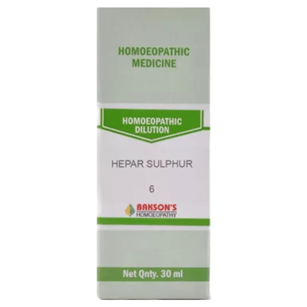 Bakson's Homeopathy Hepar Sulphur Dilution 6 CH