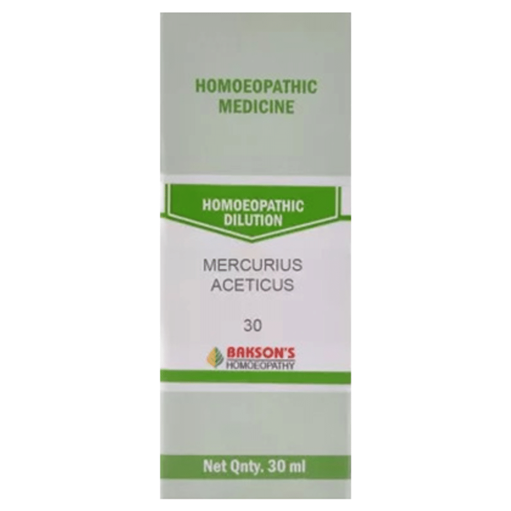 Bakson's Homeopathy  Mercurius Aceticus Dilution 30