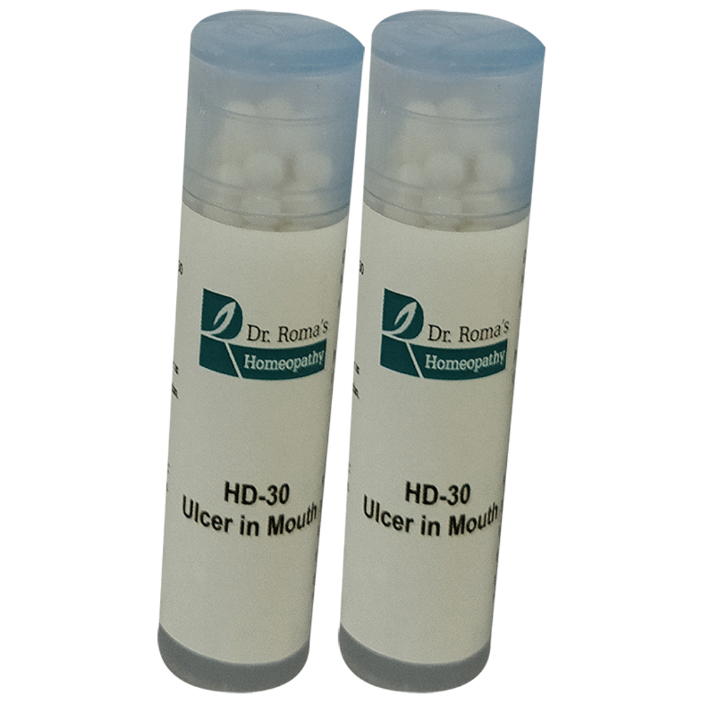 Dr. Romas Homeopathy HD-30 Ulcer in Mouth, 2 Bottles of 2 Dram